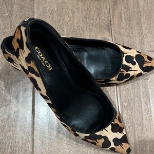 Coach Lacey Wild Beast hair calf pumps.
